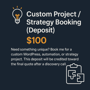 Custom Project or Strategy Booking