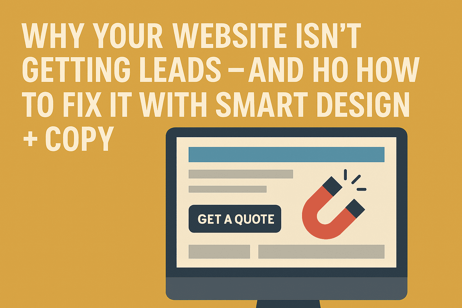 Why Your Website Isn’t Getting Leads – and How I Learned to Fix It with Smart Design and Clear Copy